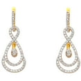 thumbnail image 1 of 14k Yellow Gold Cubic Zirconia Infiniti Hanging Earrings , (33mm X 13mm), 1 of 2