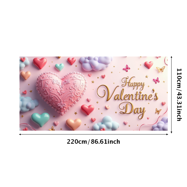 Heart Balloons Backdrop Background Wall Banner Valentines Day Party Decorations Romantic Celebration Event Decor Wedding Photography Prop