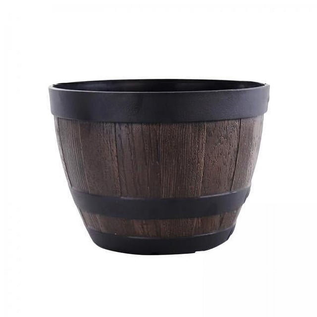 DOLITY 2x Indoor Outdoor Barrel Tree Planter Flower Pot 9 Inch