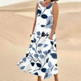 thumbnail image 5 of Women's Sleeveless Round Neck Printed Long Dress with Pockets,Summer Dress Casual Beach Dress Printed Tank Dress Without Zipper, 5 of 5