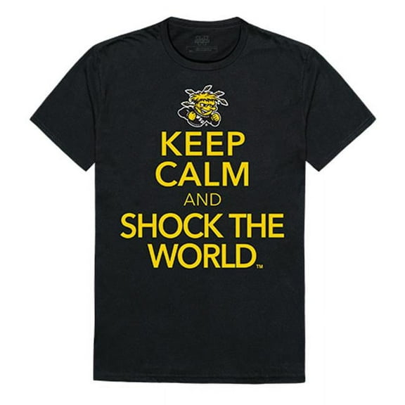 Wichita State Keep Calm Mens Tee - Black - Large