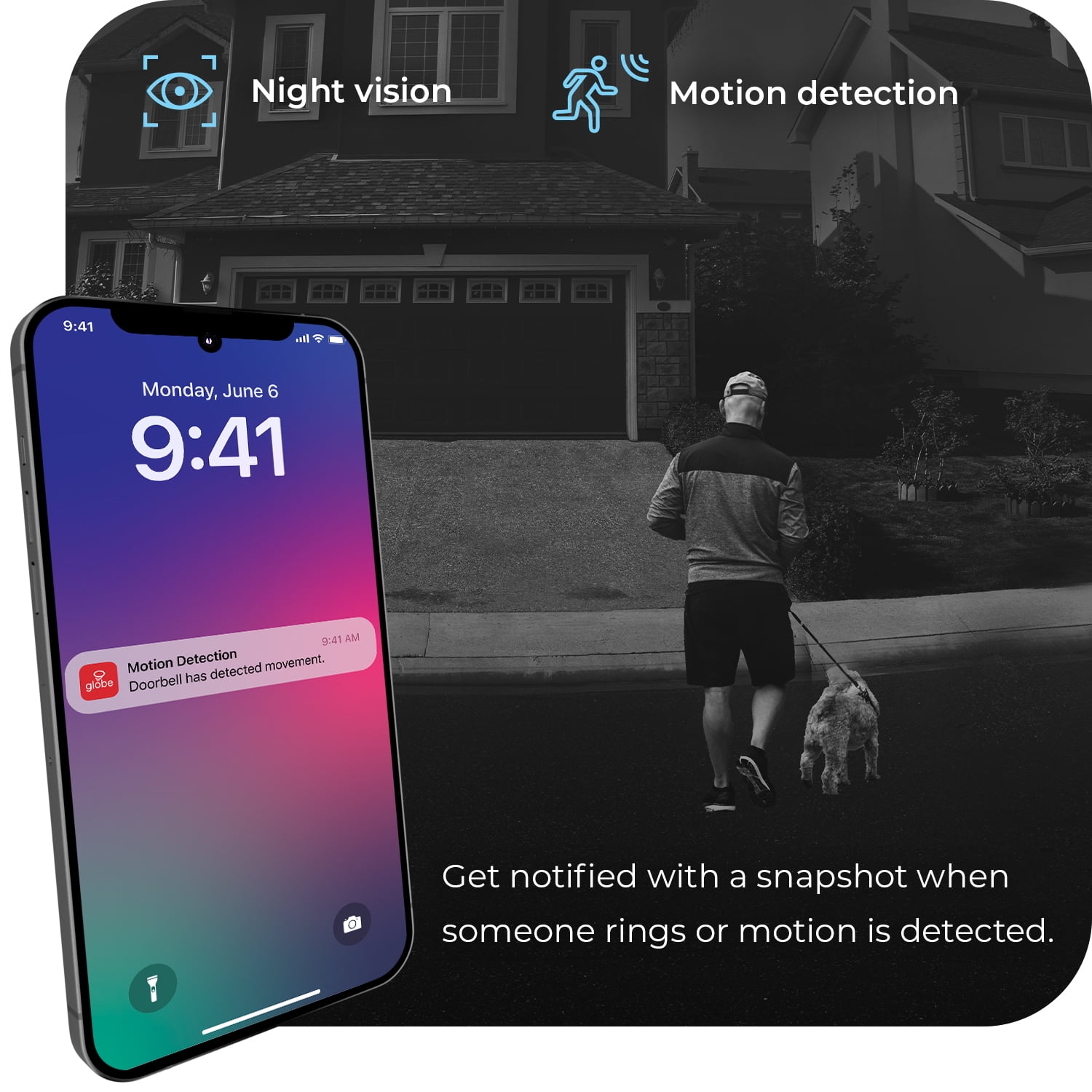 Heath Zenith Heath Zenith Black Plastic Wired Smart Motion Detection Doorbell Kit