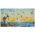 thumbnail image 2 of Tower Birds Sea Painting Sun File Folder 3 Ring Binders 1.5 inch Hardcover File Folders with Interior Pockets A4 Size Organizer for School Office Hospital Set of 2, 2 of 8