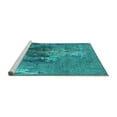 thumbnail image 2 of Ahgly Company Machine Washable Indoor Square Oriental Turquoise Blue Industrial Area Rugs, 8' Square, 2 of 4