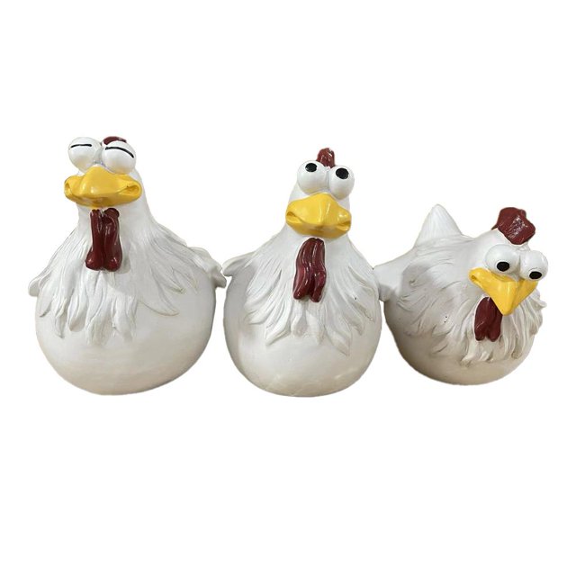 Estatuas de pollo divertidas de resina, decoración de valla de pollo, jardín, granja, patio, decoración de gallina Wdftyju Libre de BPA