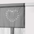 thumbnail image 4 of 1 Pieza Persiana Bordada Abrazadera para Barco Cortinas Transparentes Brisa Cubierta de Ventana de Tul para Dormitorio, Oficina, Baño, Cocina, Gris, Ancho 45 cm x Alto 90 cm, 4 of 5
