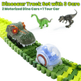 thumbnail image 5 of Dinosaur Race Vehicle Playset for Kids – 233 Pcs Flexible Race Tracks, 2 Electric Dino Cars with Light, 2 Dino Figures, Gift for Boys and Girls Ages 3–8, 5 of 11
