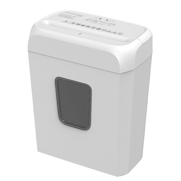 Bonsaii Crosscut Paper Shredder, 6-Sheet Capacity, P-4 Security Level, 3.4-Gallon Bin, Shreds Staples and Credit Cards, White