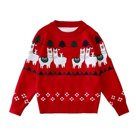

Avrntaa Ugly Sweater Kids - Gift for Xmas Long Sleeve Pullover Sweaters Fall Jumper Tops Baby Knit Sweater Red Sweater Size 5T