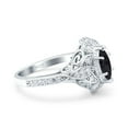 thumbnail image 2 of Art Deco Marquise Accent Engagement Ring Black CZ 925 Sterling Silver Size 9, 2 of 6