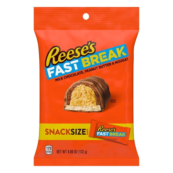 (Pack Of 9) Reeses Chocolate Bag Snack Reeses Fast Break 4.69 Oz