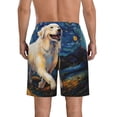 thumbnail image 3 of KLL Vintage Starry Sky Labrador A Men's Casual Summer Beach Shorts Hawaiian Shorts with Pockets-XX-Large, 3 of 5