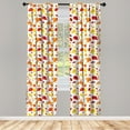 thumbnail image 3 of Ambesonne Colorful Curtains, Seasonal Fall Leaves, Pair of 28"x95", Red Orange Yellow, 3 of 5