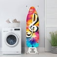 thumbnail image 3 of HELLHERO Ironing Board Cover, Standard Size Iron Board Covers with Heavy Duty Adjustable Elastic Edges, Heatproof Ironing Board Covers for Smooth Ironing(Music notes, 15"x54"), 3 of 5