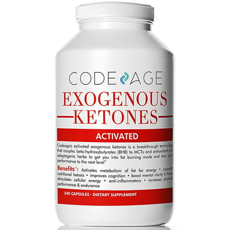 Codeage Exogenous Ketones Capsules - 240 Count - Keto Diet Supplement with BHB Salts as Exogenous Ketones, Electrolytes and
