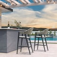 thumbnail image 3 of PURPLE LEAF Outdoor Bar Height Bar Stool Set of 2 Rattan Bar Chair with Back Aluminum Modern Barstools for Patio Backyard Indoor Kitchen Gray, 3 of 8
