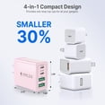thumbnail image 2 of Aioneus USB C Charger Block 40W Fast Charging Block Multi USB Wall Charger Pulg Power Adapter for iPhone Samsung (Pink 2-Pack), 2 of 7
