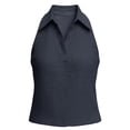 thumbnail image 3 of Cilsoka Women's Sleeveless Button Down Blouse, Solid V Neck Classic Collared Tank Top, Casual Work Office Cotton Linen Shirts S-XXXL, 3 of 7