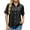 Black, variant on Bovxnpu Women Casual Summer Top, T Shirts for Women, Women's Fashion Solid Color Short-sleeved Lapels And One-breasted Jeans Short-sleeved Loose Shirt S