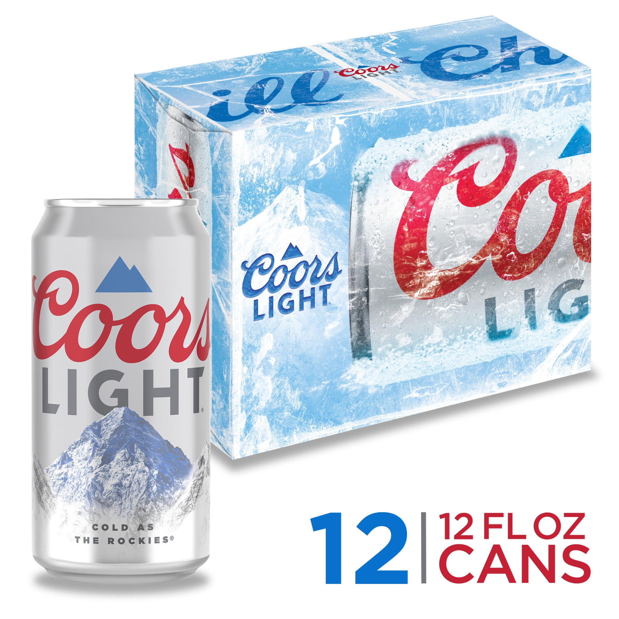 Coors Light Lager Beer, 12 Pack, 12 fl oz Cans, 4.2 ABV