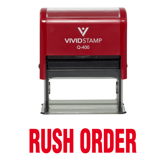 Vivid Stamp Rush Order Self Inking Rubber Stamp (Red Ink) - X-Large