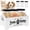 White, variant on NUAHRHY Wood Cat Dog Food Treat Storage Container Station with 3 Plastic Dog Treat Containers Jars Reusable Holder Box Size 11.41x5.12x5.12" Black