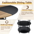 thumbnail image 5 of ExtraLco 5 Piece Round Dining Table Set for 4, 47.3 Inch Dining Table with Double Storage Shelf and Dark Gray Linen Chairs, 5 of 12