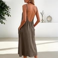 thumbnail image 1 of Timegard Robes d'Été pour Femmes Plage Vacances Bretelles Spaghetti Ajustables Robe Maxi à Col en V Dos Nu Robes Bohèmes, 1 of 7