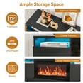 thumbnail image 3 of CazToi TV Stand for 70 Inch TVs Modern Entertainment Center with Storage Cabinet White Fits 36 Inch Electric Fireplace Not Included, 3 of 6