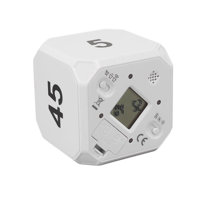Temporizador de Cocina Modos portátiles Ajustable 5 15 25 45 Min Temporizador Flip para Ejercicio Trabajo Cocina Blanco