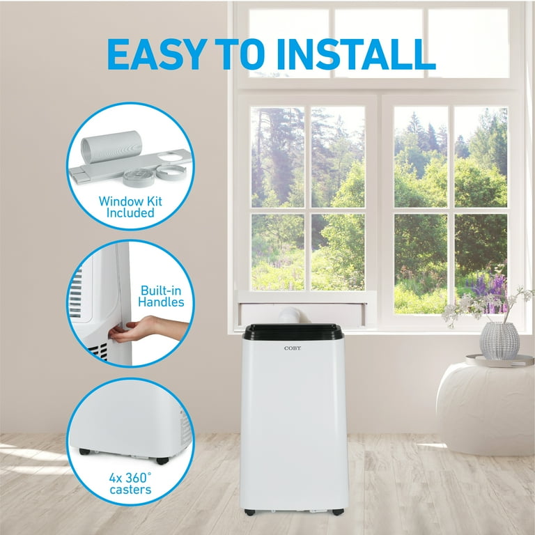 COBY 8,150 BTU SACC/CEC (12,000 BTU ASHRAE 128) Portable Air Conditioner  with Heat, For Rooms up to 550 sq. ft. - Walmart.com