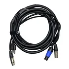 LASE 15 Ft Siamese NEUTRIK PowerCon AC & XLR Audio Combo Cable (Powered Speakers