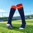 thumbnail image 2 of Kids Soccer Socks Striped Knee High Tube Socks Football Uniform Sports Socks for Boys Girls, 2 of 4