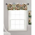 thumbnail image 3 of Birdhouse Linen Curtain Valance for Bedroom/Bathroom/Kitchen/Office/Living/Dining Room Window,Farmhouse Leaves Country Vintage Animal Rod Pocket Topper Decorative Cafe Drapes Panel 42"x12", 3 of 6