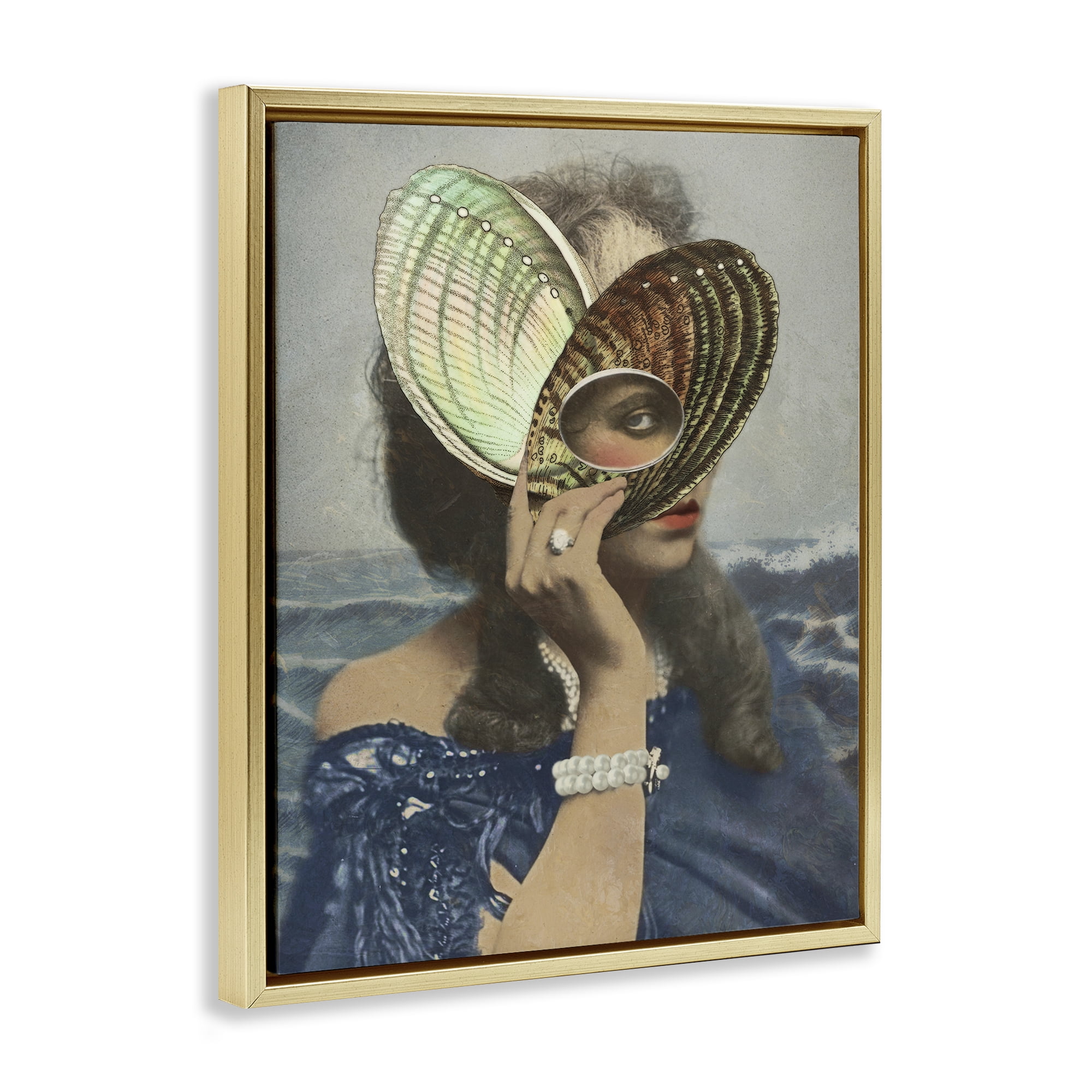 Stupell Industries Portrait of Naturalist Gold Framed Floater Canvas Wall Art, design by Victoria Barnes