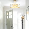 thumbnail image 2 of 15 Inch Semi-Flush Mounted Chandelier with Crystal Shade, 2 of 7