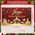 thumbnail image 2 of Red Background Jesus Nativity Scene Banner for Christmas Celebration Church Decoration Holiday Season, 2 of 9