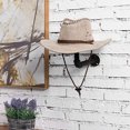 thumbnail image 2 of Tubo de metal y soporte de pared para sombrero y peluca de madera marrón, accesorios para motocicleta, soporte para casco, colgador de chaqueta, estante multifuncional montado en la pared (1 negr, 2 of 5