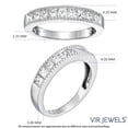 thumbnail image 4 of Vir Jewels 1.50 CTTW Princess Diamond Wedding Band with Milgrain 14K White Gold Size 10 Female Adult, 4 of 7