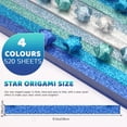 Bagentry 520 Sheets Glitter OIF8 Origami Star Paper, 5 Colors Blue ...