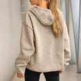 thumbnail image 5 of DDAPJ pyju Women's Textured Sweatshirt Lightweight Drawstring Hoodies Fall Casual Hooded Pullover Tops with Pocket, 5 of 7