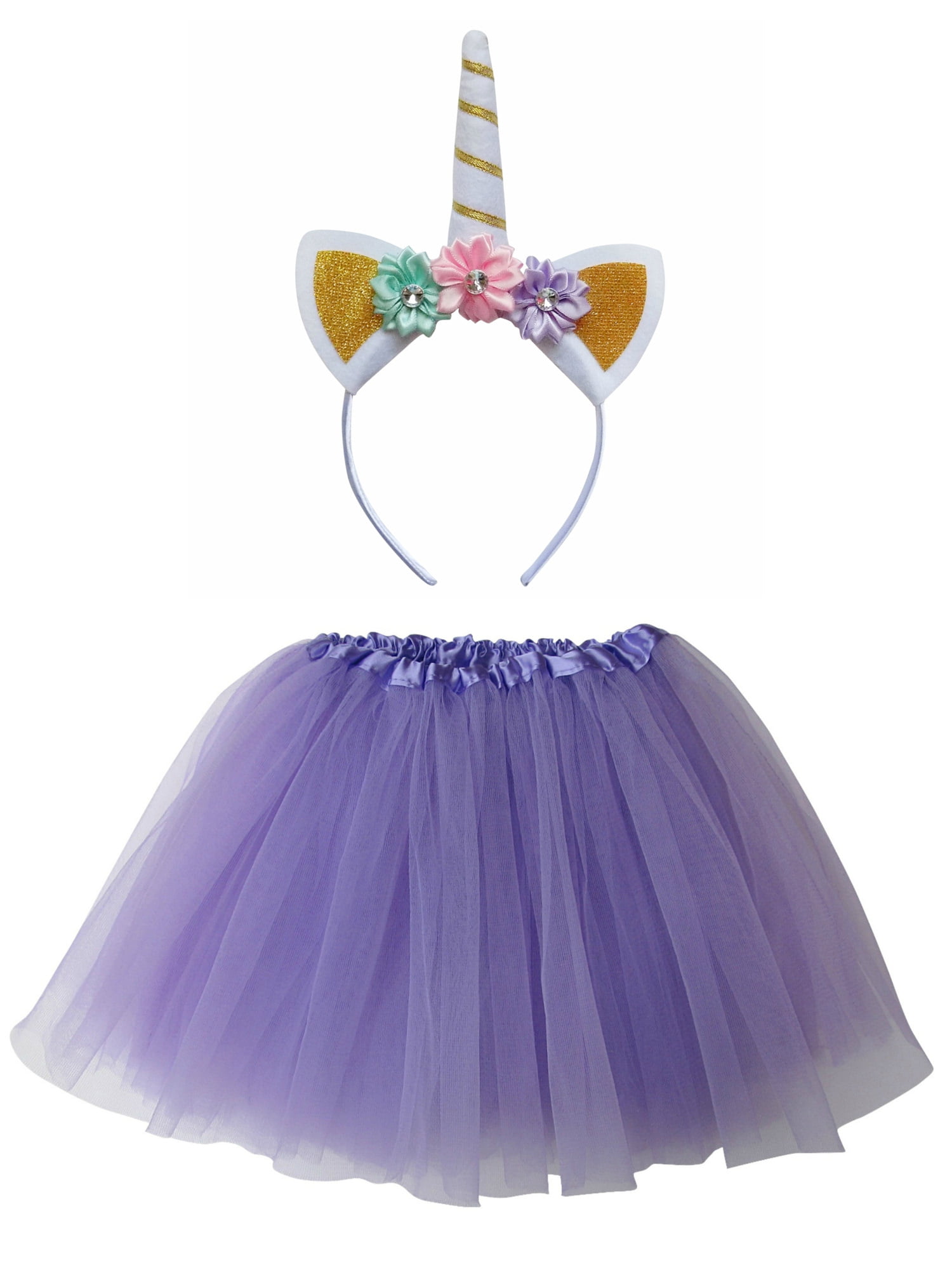 2020 Girls Unicorn Dress Party Costume Fancy Outfit Tutu Rainbow Flower Headband