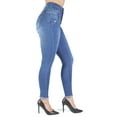 thumbnail image 4 of Fashion2Love Women's Juniors Colombian Design Butt Lift Push Up High Waist Skinny Jeans, 4 of 9