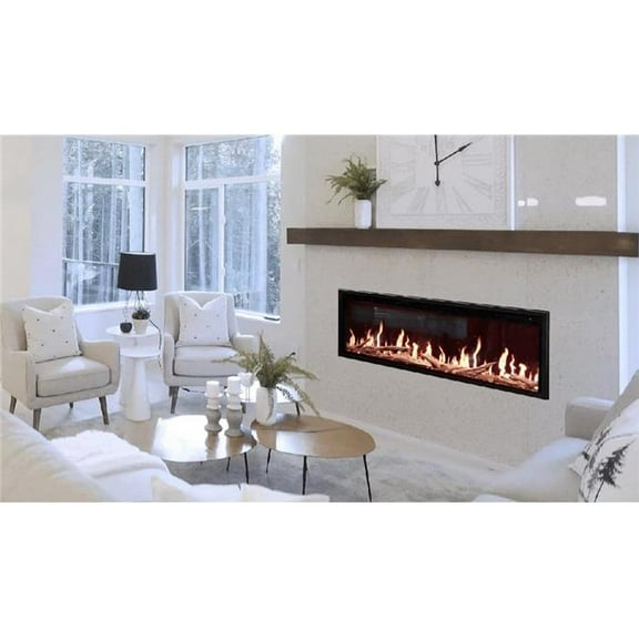 Modern Flames OR76-SLIM 76 in. Orion Slim Heliovision Single-Sided Fireplace, Electric