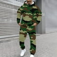thumbnail image 5 of yuCgh Men's Casual and Personalized Printed Long Sleeve Hooded Sweatshirt and Sweatpants Two-Piece Set, Athletic Leisure Outfit for Gym, Lounge and Everyday Wear,Army Green L, 5 of 6