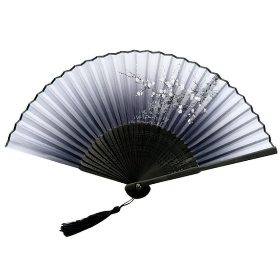 mnjin folding fans handheld fans bamboo fans women's hollowed bamboo hand holding fan b