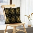 thumbnail image 5 of LALILO Throw Pillow Covers Golden Floral Golden Damask Gold Floral Cushion Cover 18" x 18", 2 Pack, 5 of 6
