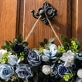 thumbnail image 4 of JHyouerji Artificial Rose Front Door Swag Wreath 24x10x1 Inch Blue All Season Farmhouse Hanging Floral Decor for Wedding Holiday, 4 of 8