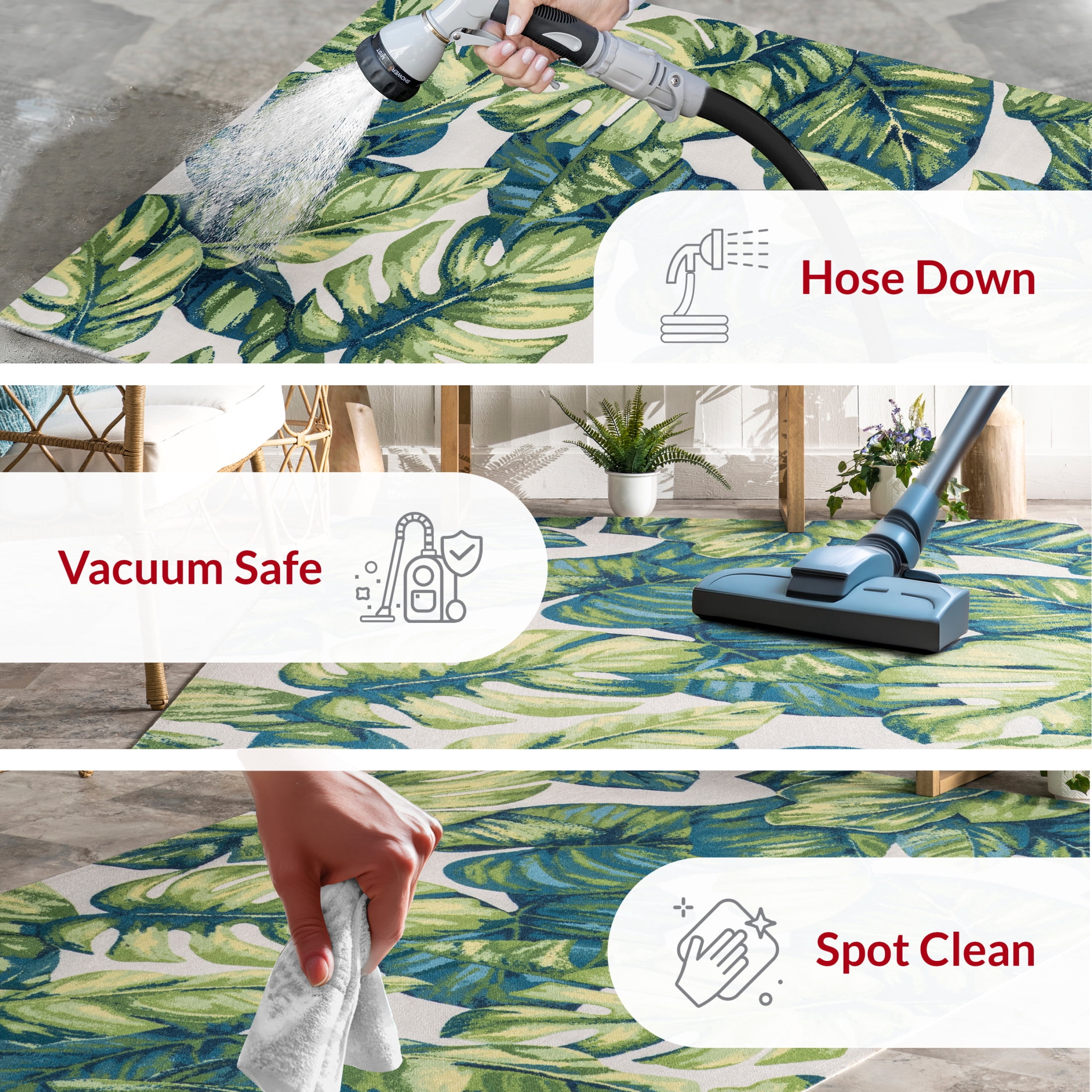 nuLOOM Lisa Floral Indoor/Outdoor Area Rug, 3' x 5', Lisa Green Multicolor
