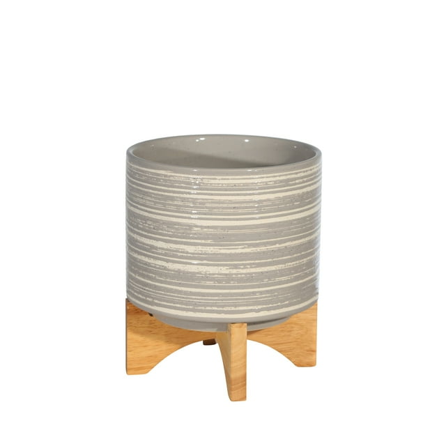 Sagebrook Home Planteur en Céramique de 8 Po, Gris